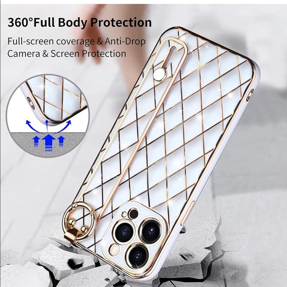 Iphone 13 Pro Case Full-Body Stylish Protective Cover Soft Case Wristband Holder - Picture 7 of 7